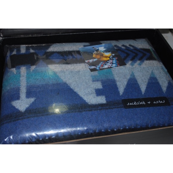 Sackcloth & Ashes Other - Sackcloth & Ashes Aztec Wool Blanket Throw 59x70 Blue Gray Black New